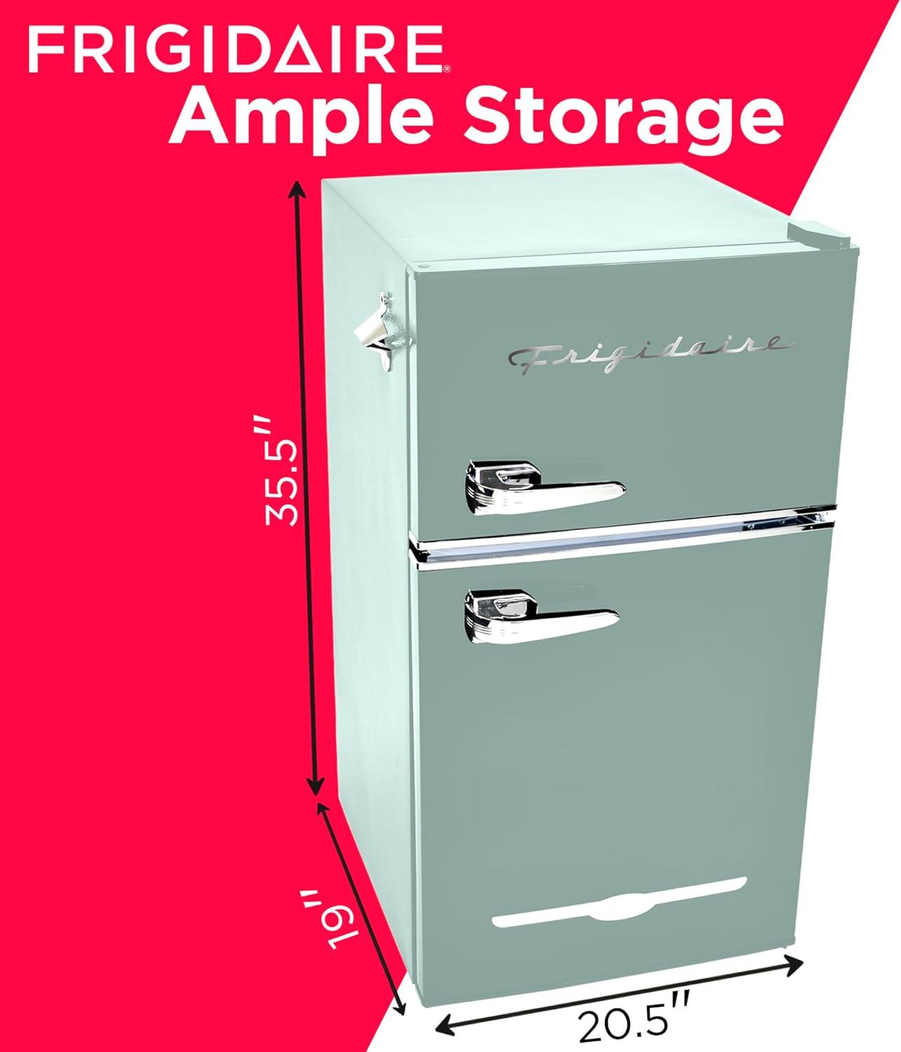 Frigidaire 3.2-Cu Ft. 2-Door Retro Compact Bar Fridge With Freezer And Side Bottle Opener