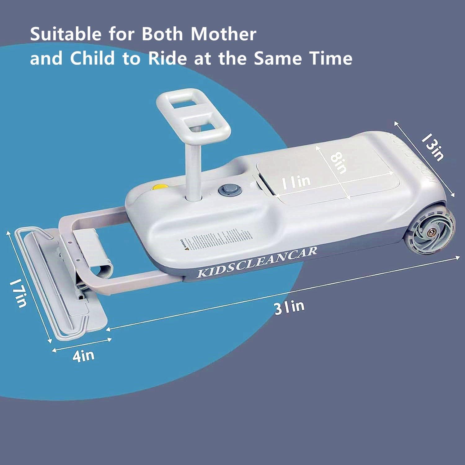 12V Ride-On Car with Cleaning Fun, 3 in 1 Gokart, Soft-Start, 5-Speed Adjustable, Detachable mop, Rechargeable Battery, 160lbs Capacity, Indoor & Outdoor for Kids Ages 3+ Gray