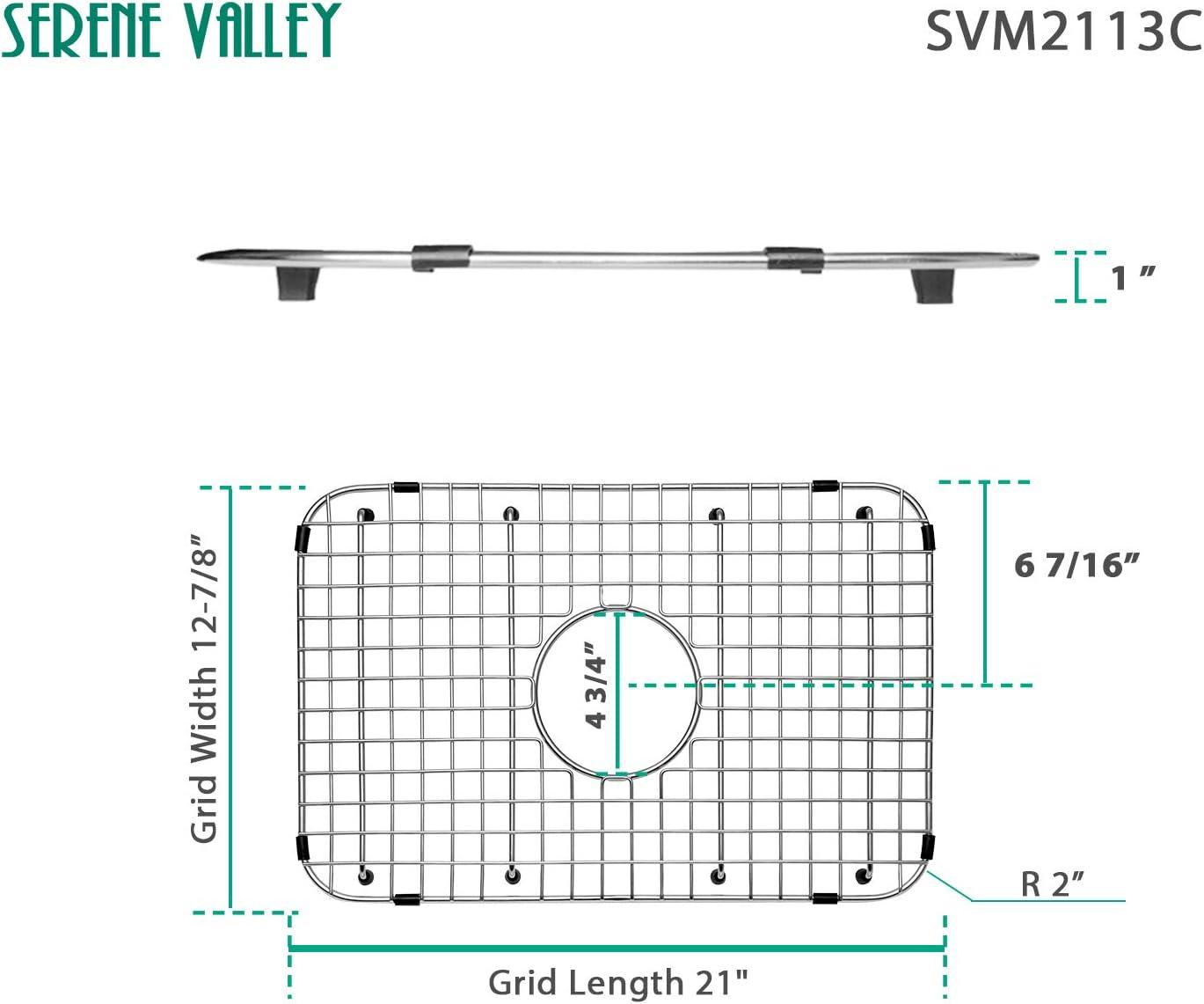 21" x 13" Stainless Steel Sink Grid with Center Drain