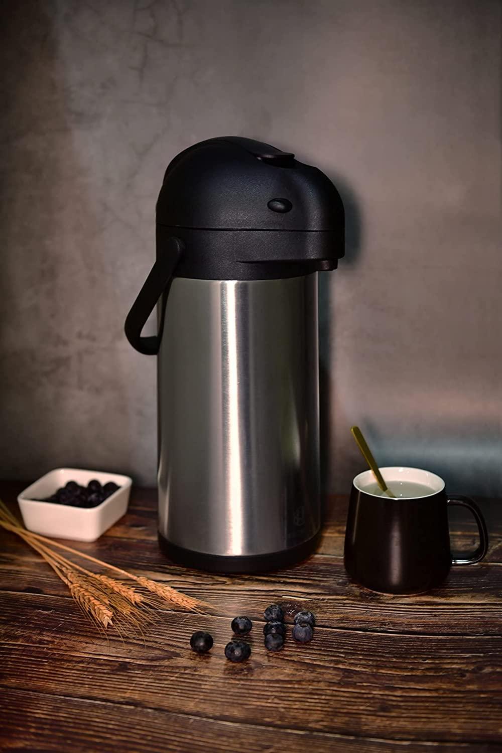 Stack man Thermal Coffee Carafe -Triple Wall Vacuum Insulated Flask- Thermos Keeping Beverages Hot For 12 Hours /24 Hours Cold Tea, Water, And Coffee Dispenser (3 Liter / 101 Oz) | Wayfair
