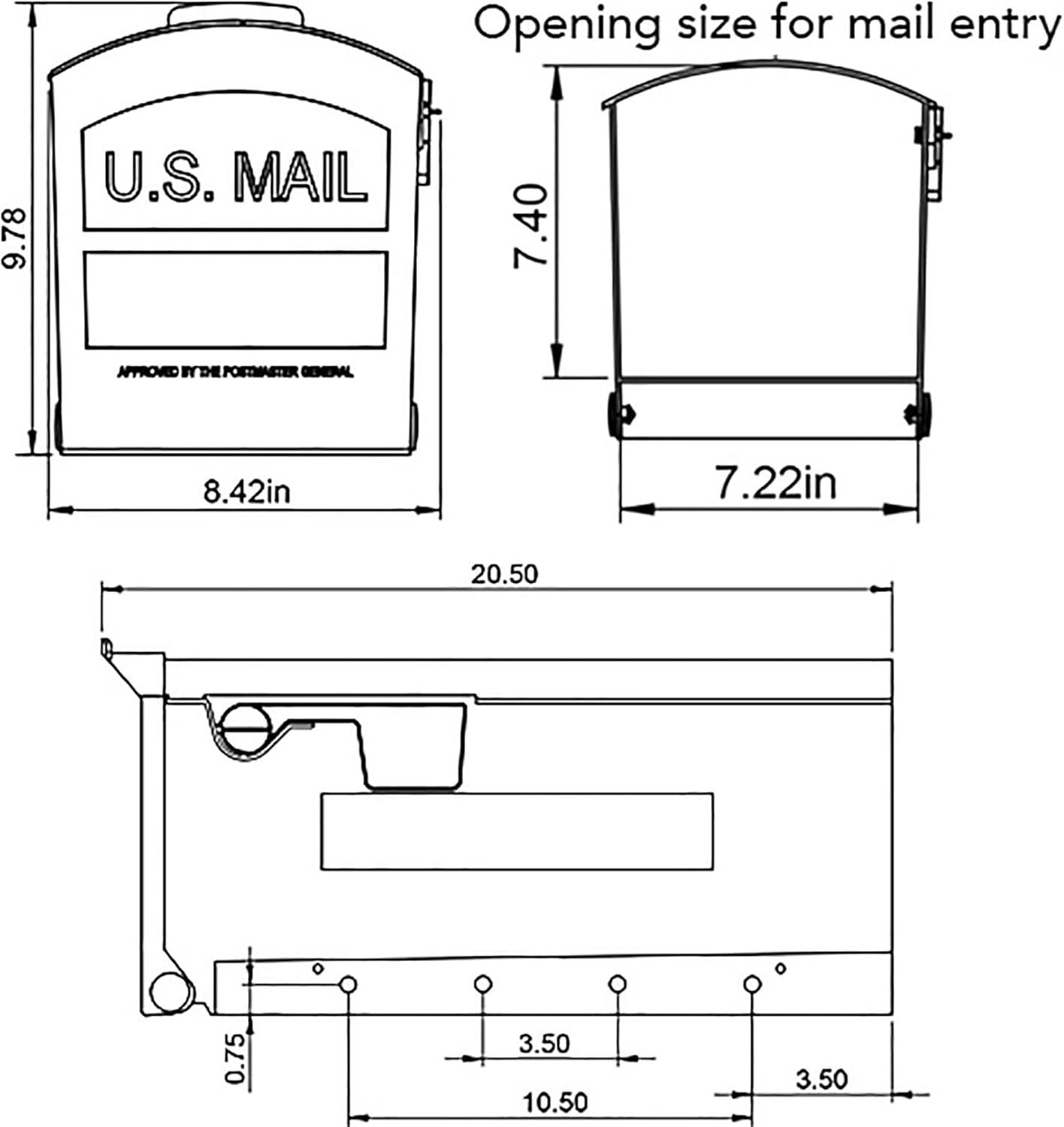 Architectural Mailboxes Patriot Plastic, Medium, Post-Mount Mailbox in Black