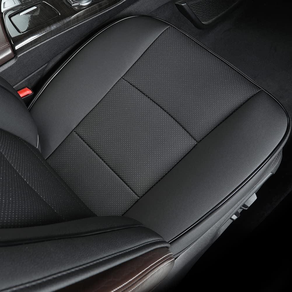 Ultra-Luxury PU Leather Car Seat Protection Cover Car Seat Cover for Most Four-Door Sedan&SUV,Single Seat Cover Without Backrest 1PCS (W 20.8× D 21× T 0.2inch) (3D-Beige)