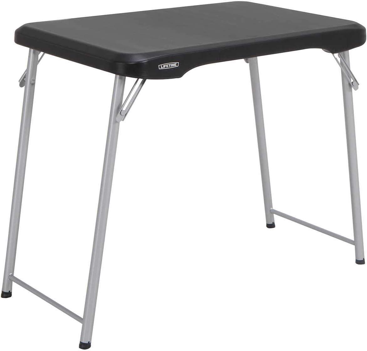 Lifetime 30 inch Personal Rectangle Folding Table, Indoor/Outdoor, Black (80668)