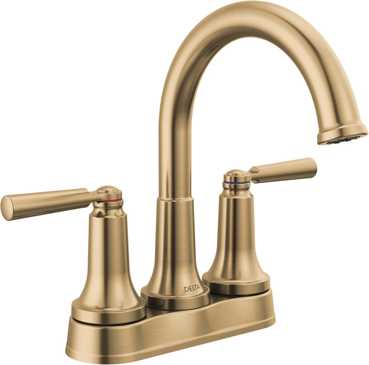 Saylor Champagne Bronze Dual-Handle Centerset Bathroom Faucet