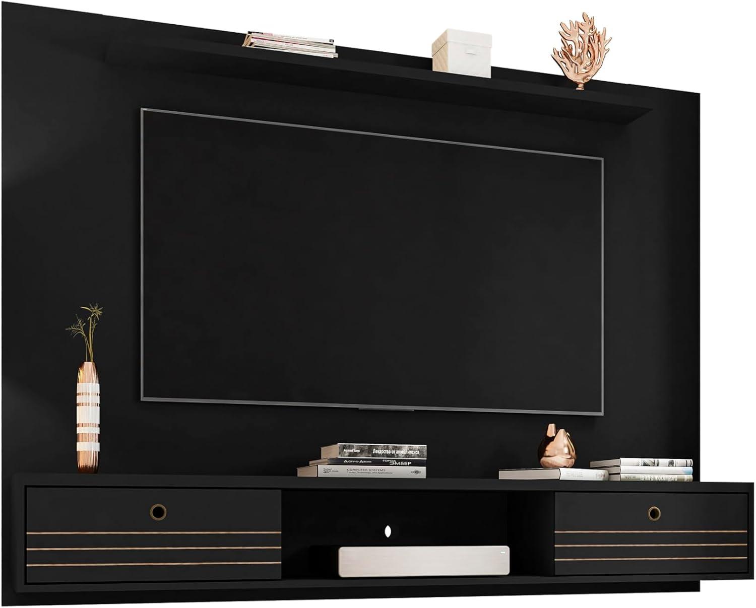 Manhattan Comfort Liberty Wood Entertainment Center for TVs up to 65" in Black