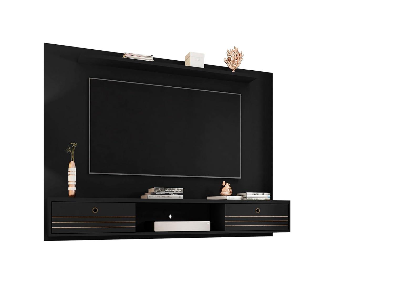 Manhattan Comfort Liberty Wood Entertainment Center for TVs up to 65" in Black