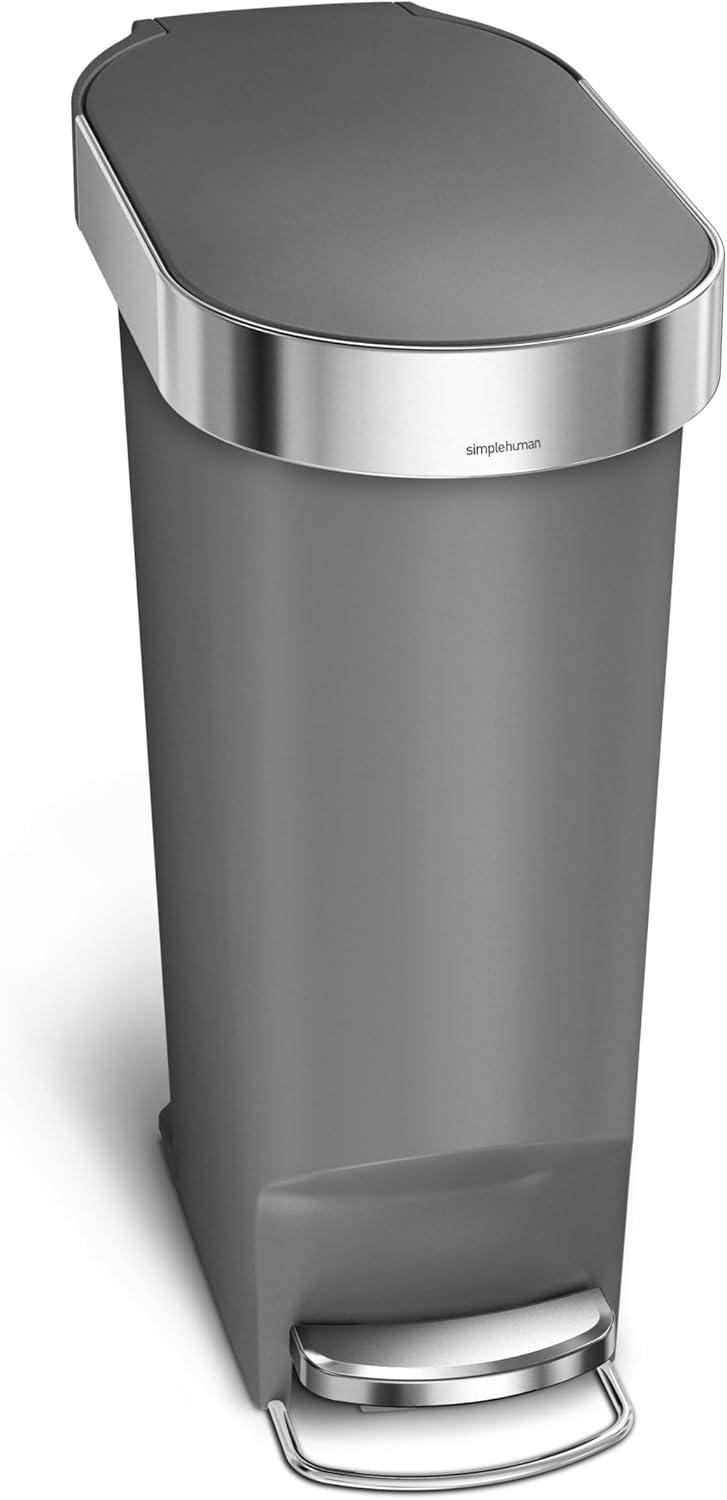 Simplehuman 10.6 Gallon Slim Kitchen Step Trash Can with Liner Rim