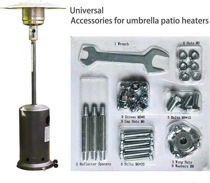 Outdoor Heaters for Patio Heater Replacement Parts-Bolt & Nut Set Patio Heater Reflector Shield Accessories Round Umbrella Outdoor Heaters for Patio Hardware