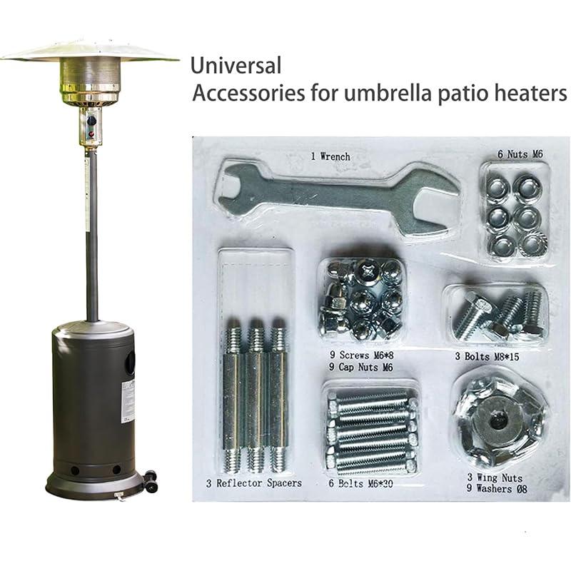 Outdoor Heaters for Patio Heater Replacement Parts-Bolt & Nut Set Patio Heater Reflector Shield Accessories Round Umbrella Outdoor Heaters for Patio Hardware