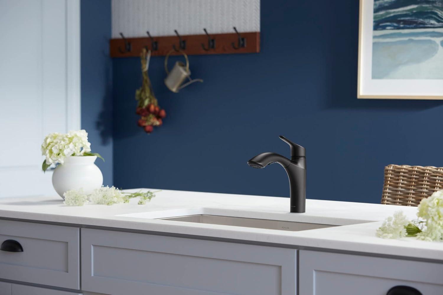 Rival Single-Handle Pull-Out Kitchen Sink Faucet With Two-Function Sprayhead