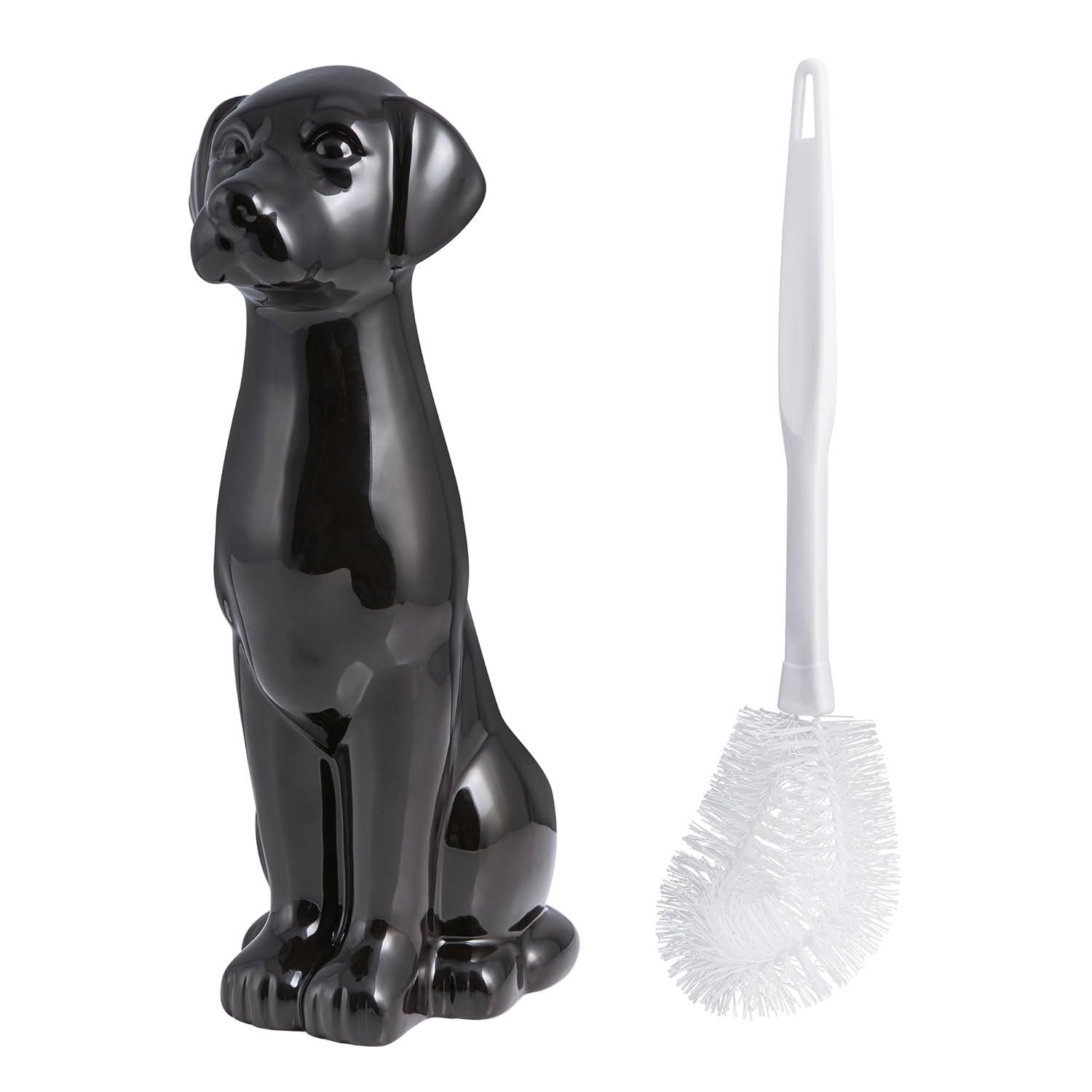 Allure Home Creations Black Lab Ceramic Toilet Brush And Holder by Allure Home Creation