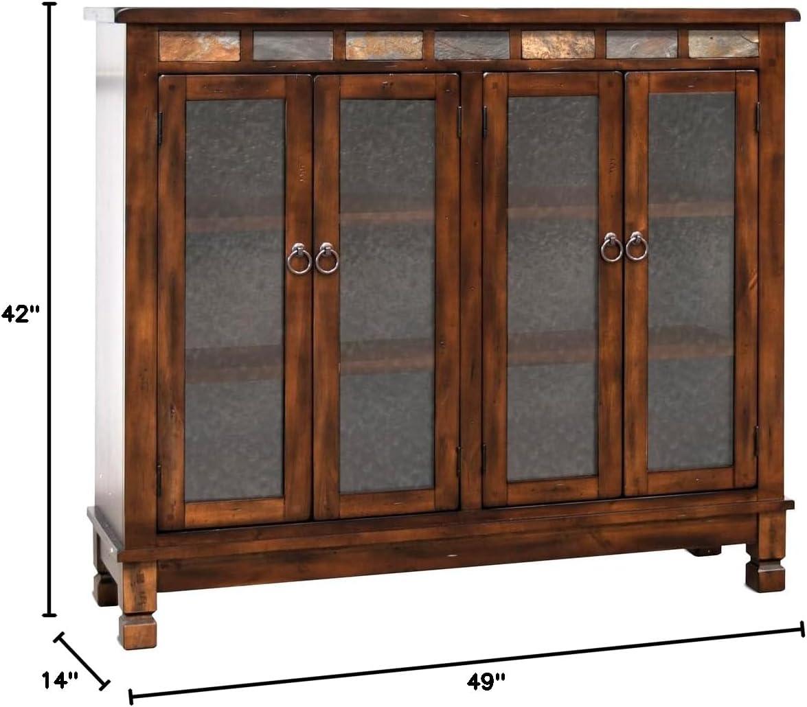 Sunny Designs Sedona 42" Adjustable Shelf Wood Bookcase in Rustic Oak