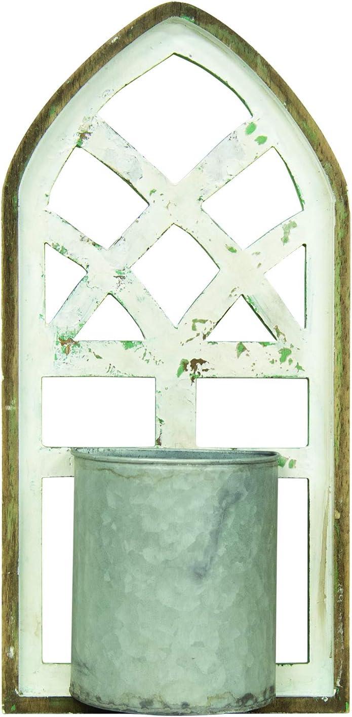 Architectural Arch Wall Planter with Galvanized Metal Container, Set of 2