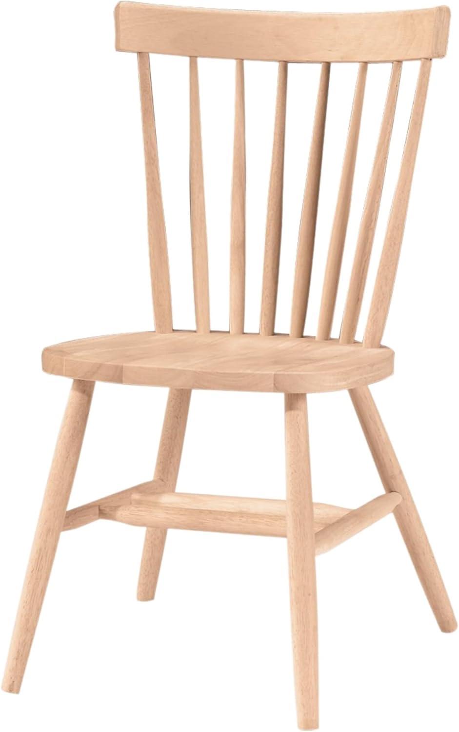 Brown Solid Wood Slat Back Side Chair, 40"