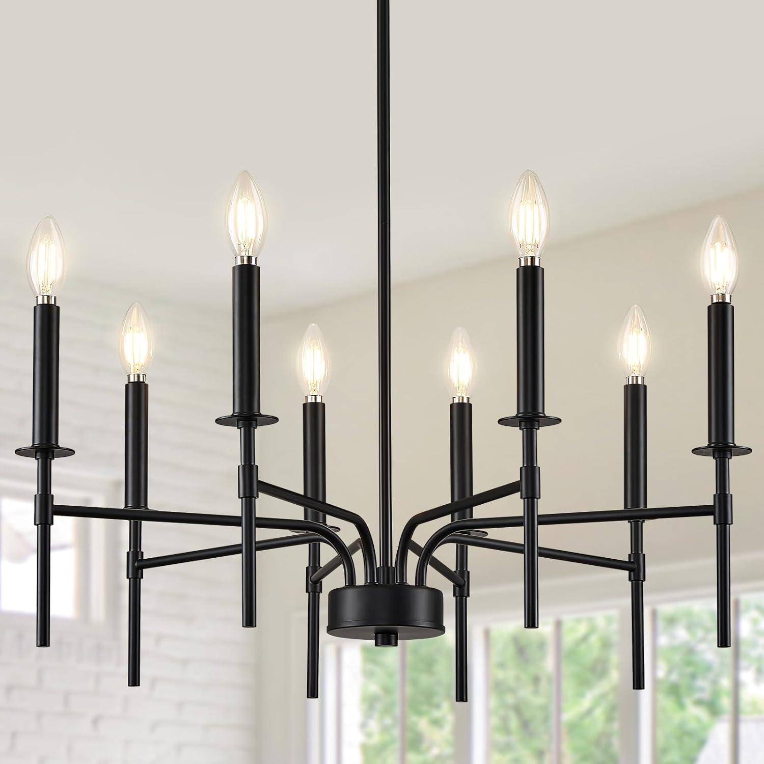 Trudeau 8-Light Modern Dining Room Candle Chandelier Light Fixture