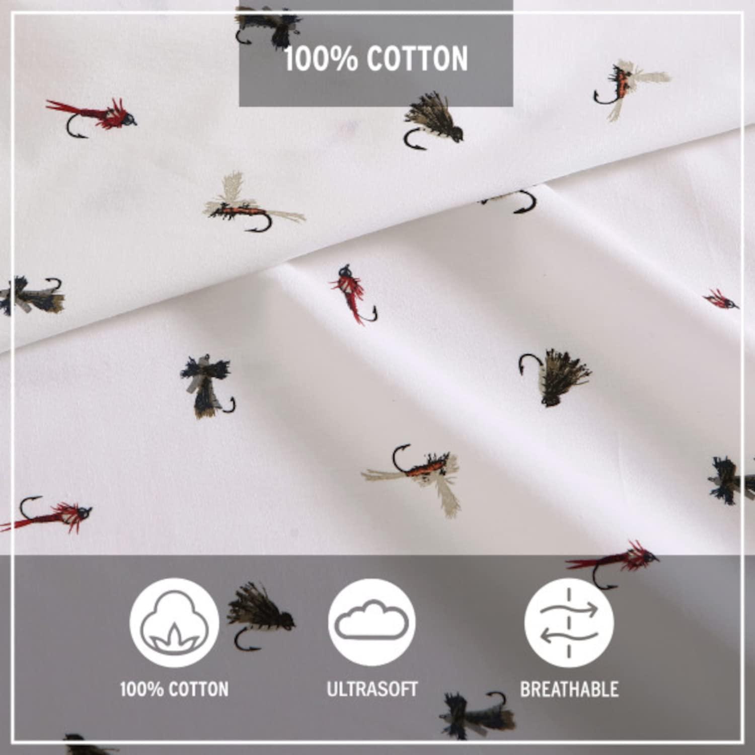 Twin XL Printed Pattern Sheet Set Fishing Flies - Eddie Bauer