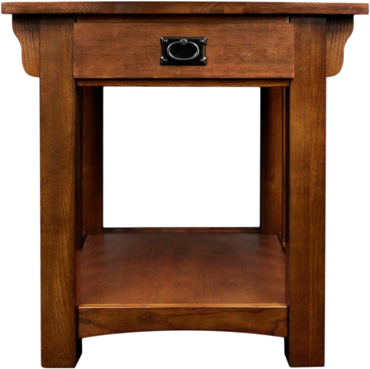 Leick Home Mission Impeccable End Table in Medium Oak