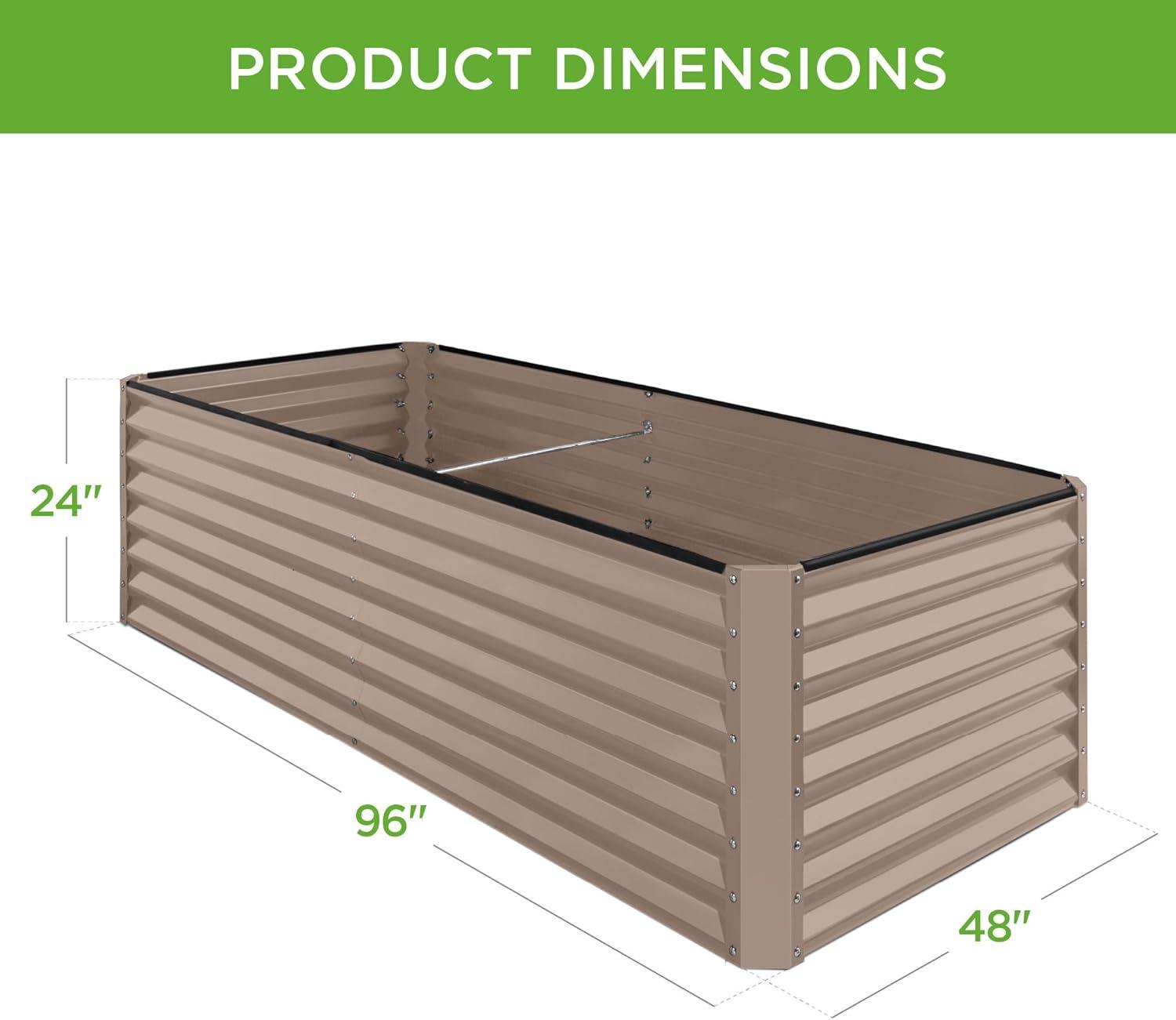 Arlmont & Co. Rosonda 8x4x2ft Outdoor Metal Raised Garden Bed, Planter Box for Vegetables, Flowers, Herbs