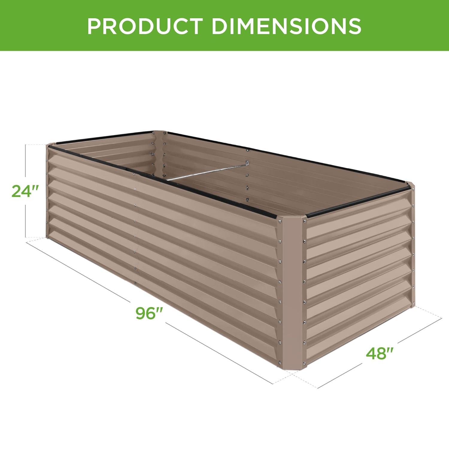 Arlmont & Co. Rosonda 8x4x2ft Outdoor Metal Raised Garden Bed, Planter Box for Vegetables, Flowers, Herbs