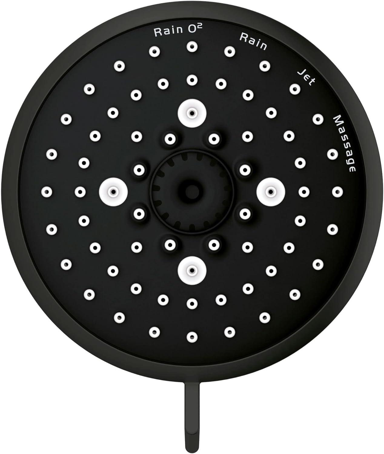 Tempesta Fixed 4-Setting Shower Head Rain O2 Rain Massage Jet Settings