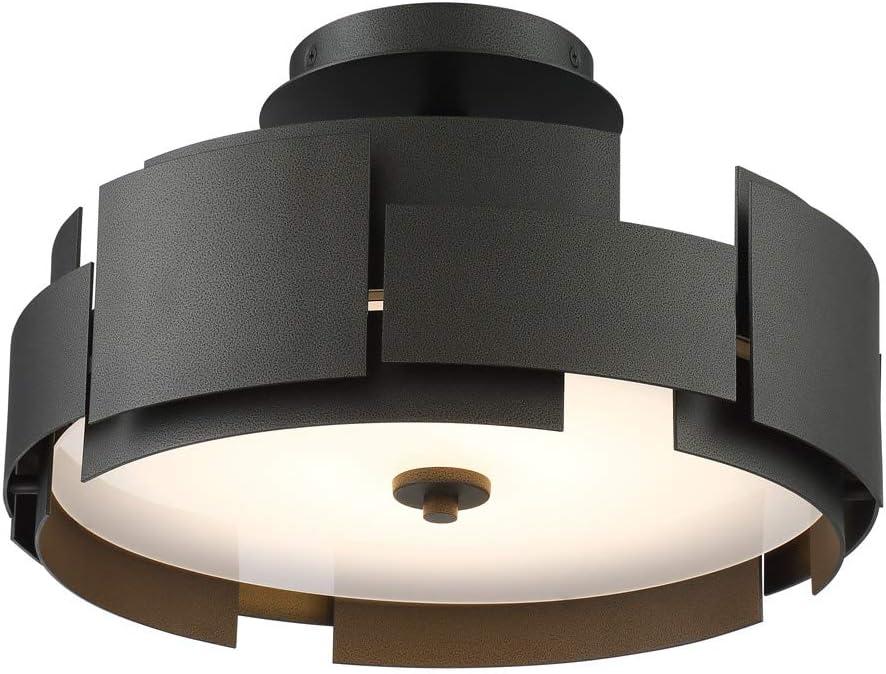 Miseno Ml98578 14" Wide Led Semi-Flush Ceiling Fixture - Smoked Iron