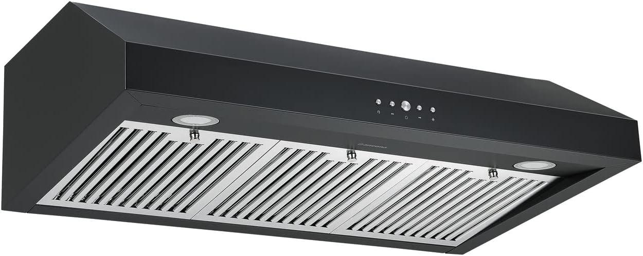 Ancona 36" Black Stainless Steel Under Cabinet Range Hood