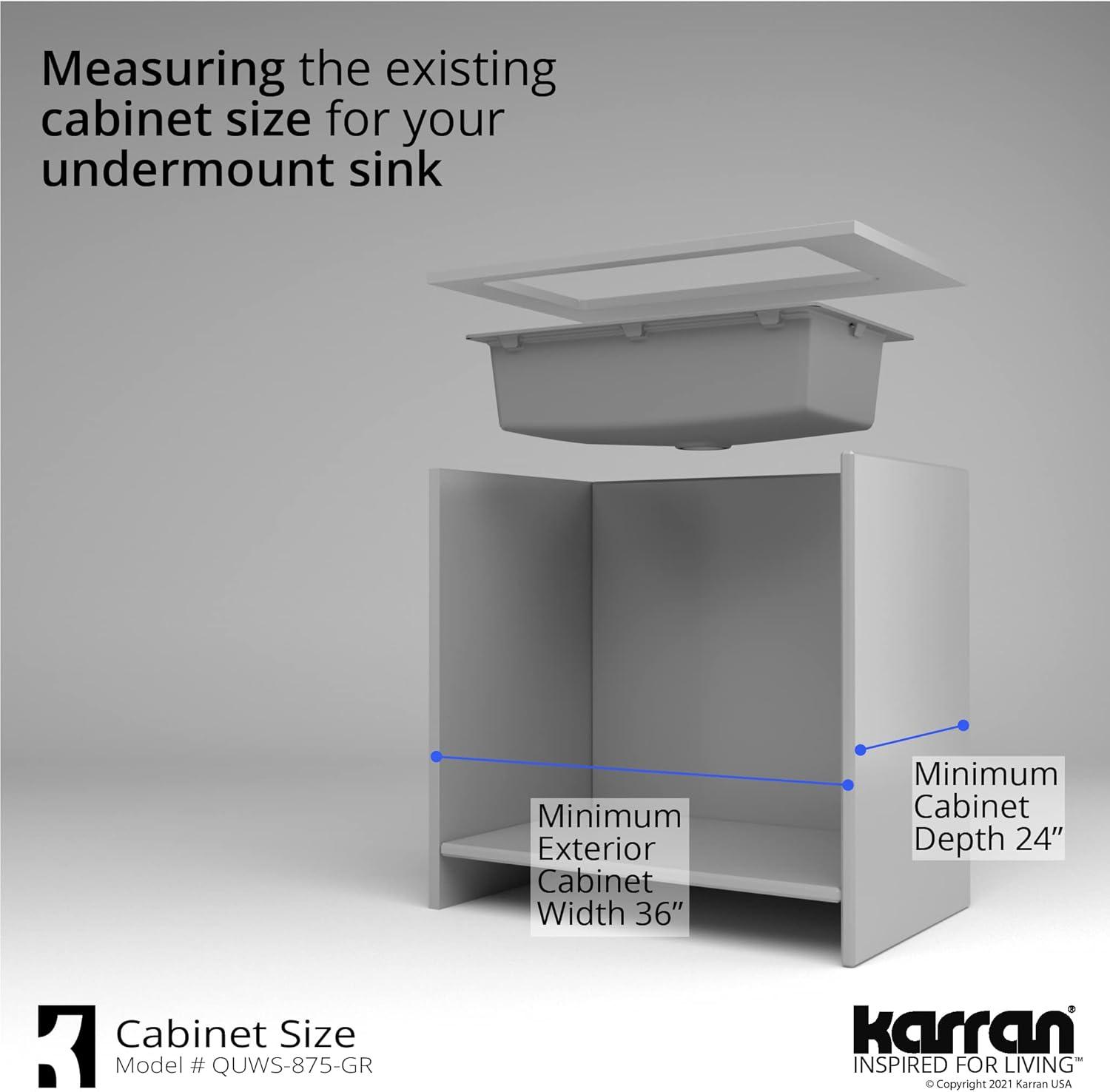 Karran Quartz 32-1/2'' X 19-1/4'' Single Bowl Undermount Workstation Kitchen Sink