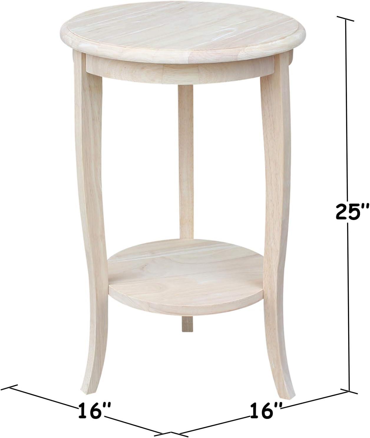 International Concepts Cambria Solid Wood End Table White: Transitional Farmhouse Style, Hardwood Side Table with Fixed Shelf