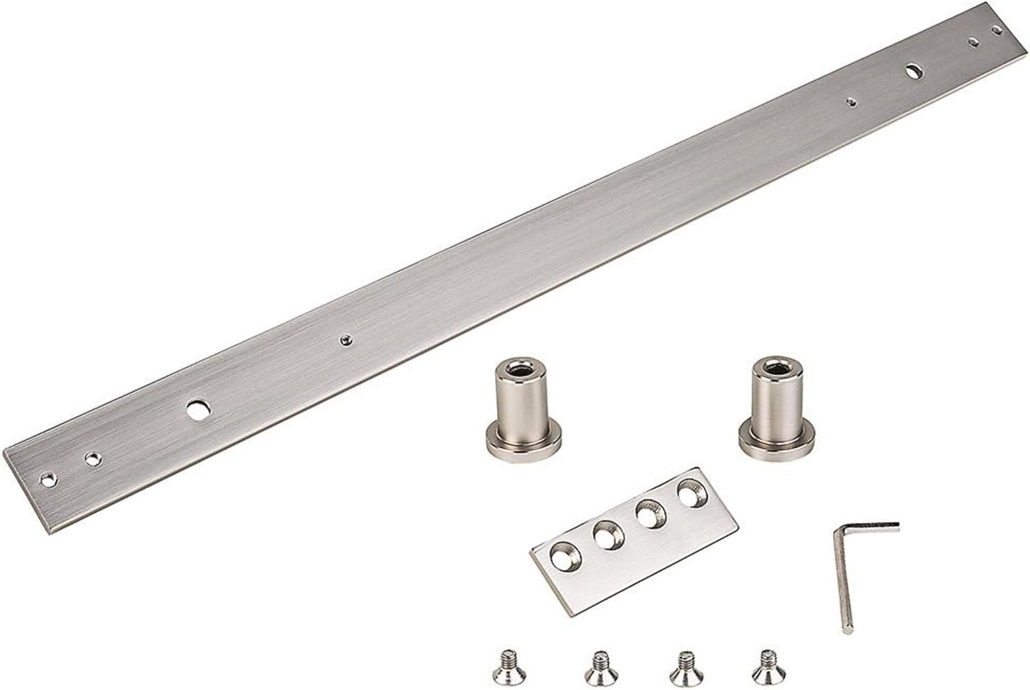 Satin Nickel Steel Sliding Door Track Extension Kit