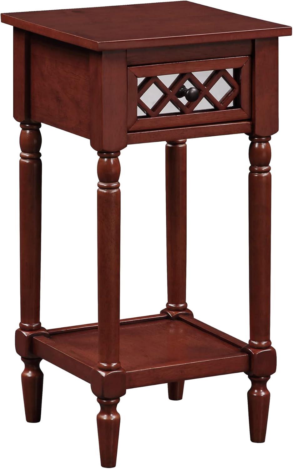 French Country Khloe Deluxe 1 Drawer Accent Table with Shelf