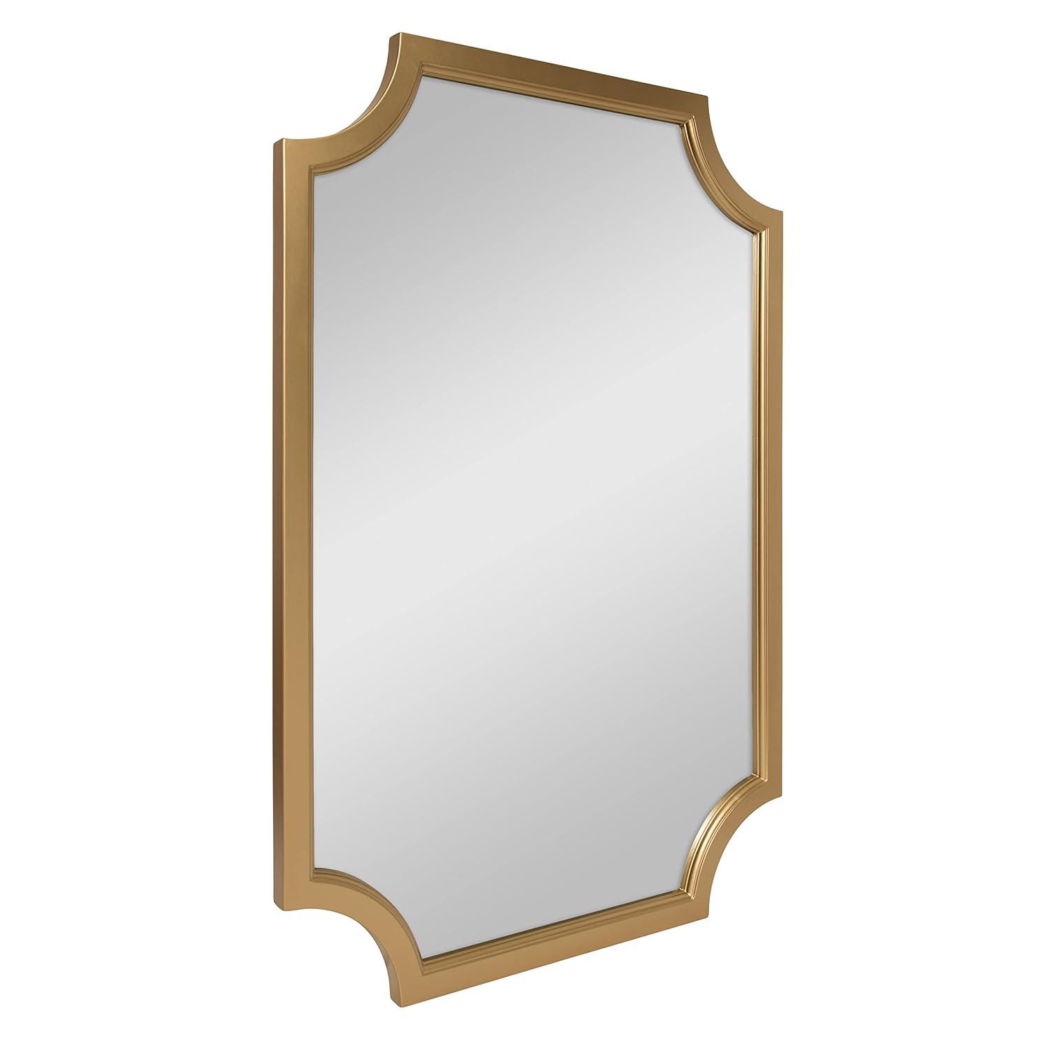 24" x 36" Hogan Framed Scallop Wall Mirror Gold - Kate and Laurel
