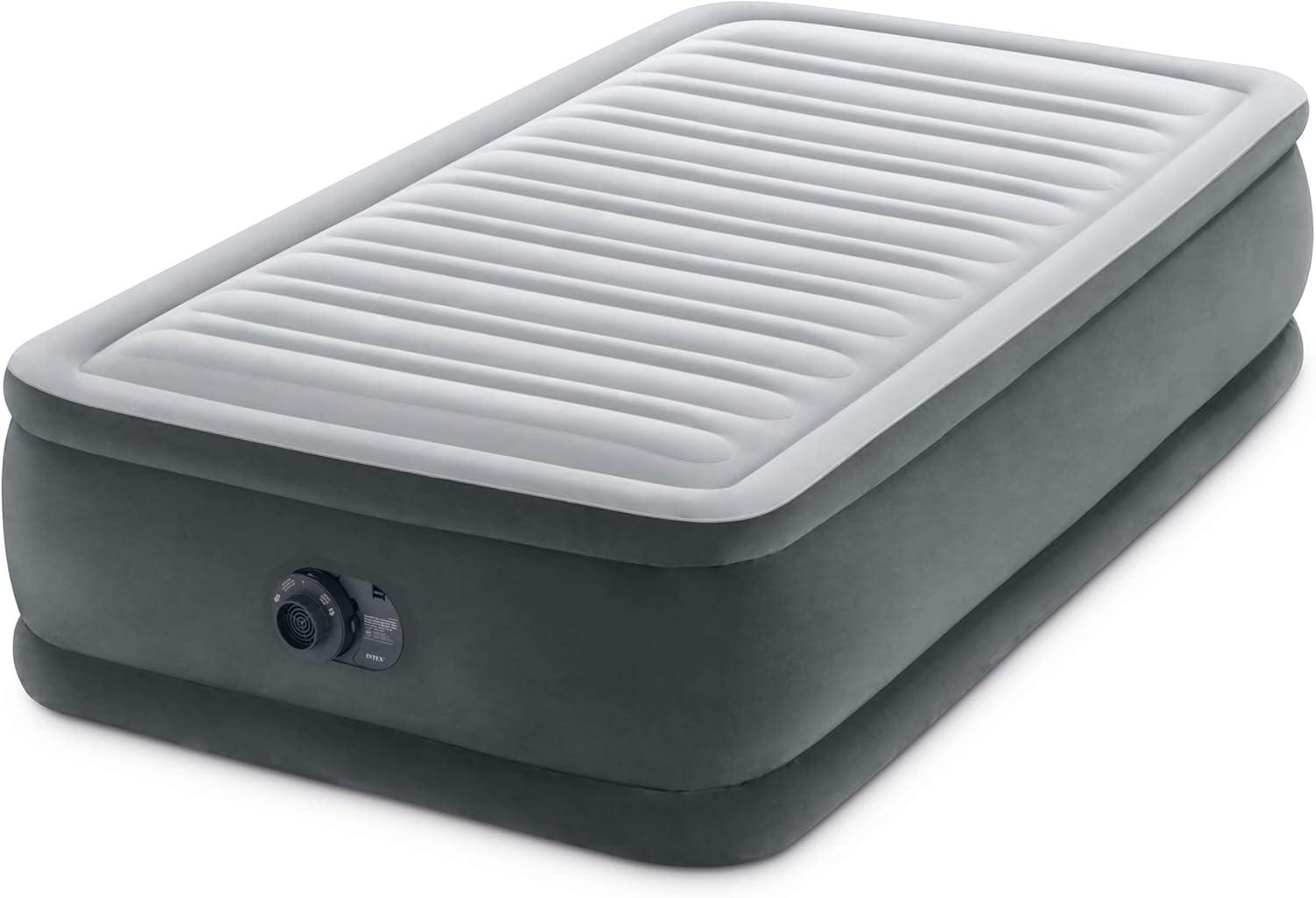 Intex: Dura-Beam Plus Series Elevated 18" High Twin Air Mattress with Built in Electric Pump