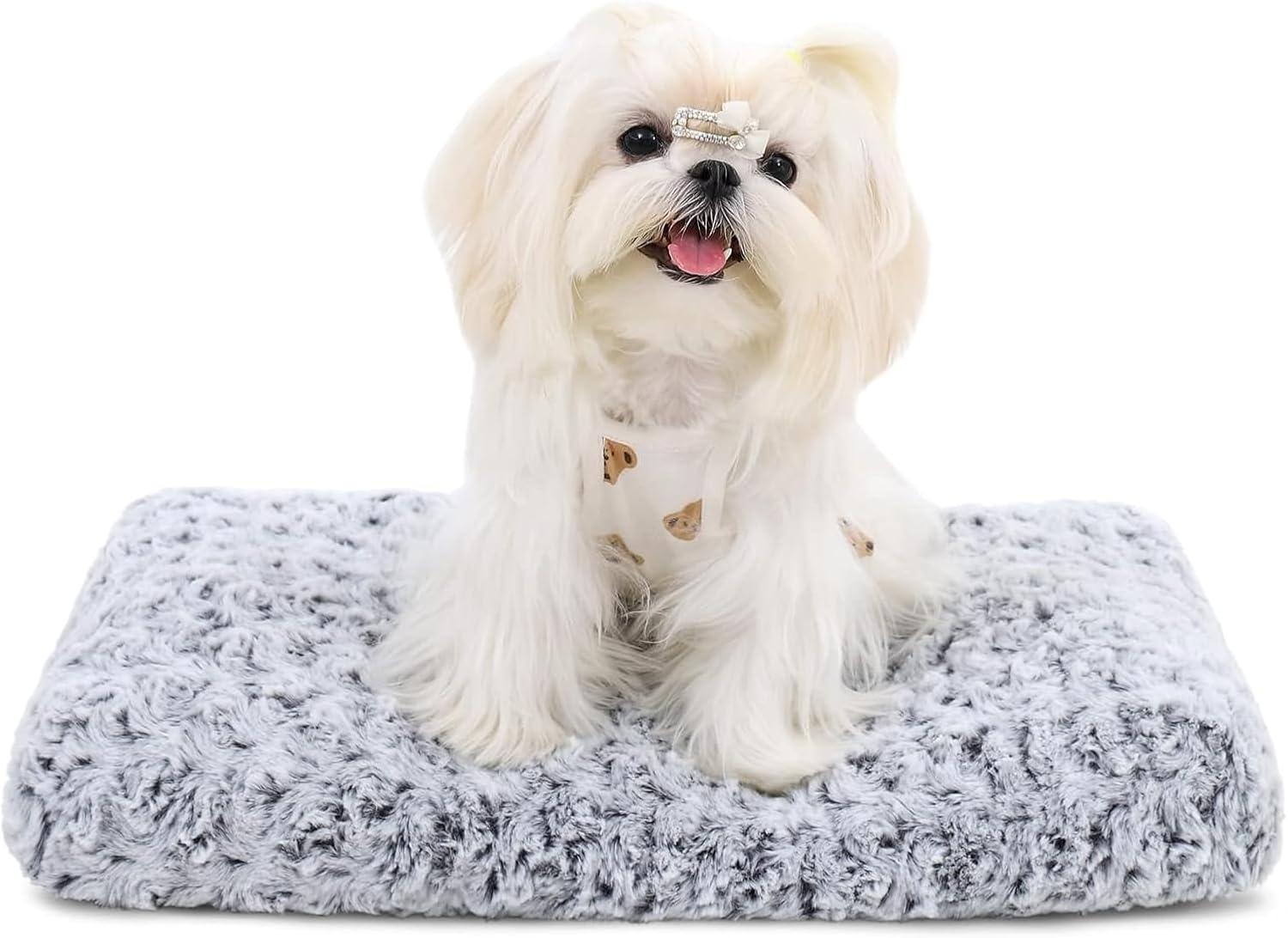 Tucker Murphy Pet™ Washable Dog Bed Deluxe Plush Dog Crate Beds Fulffy Comfy Kennel Pad Anti-Slip Pet Sleeping Mat