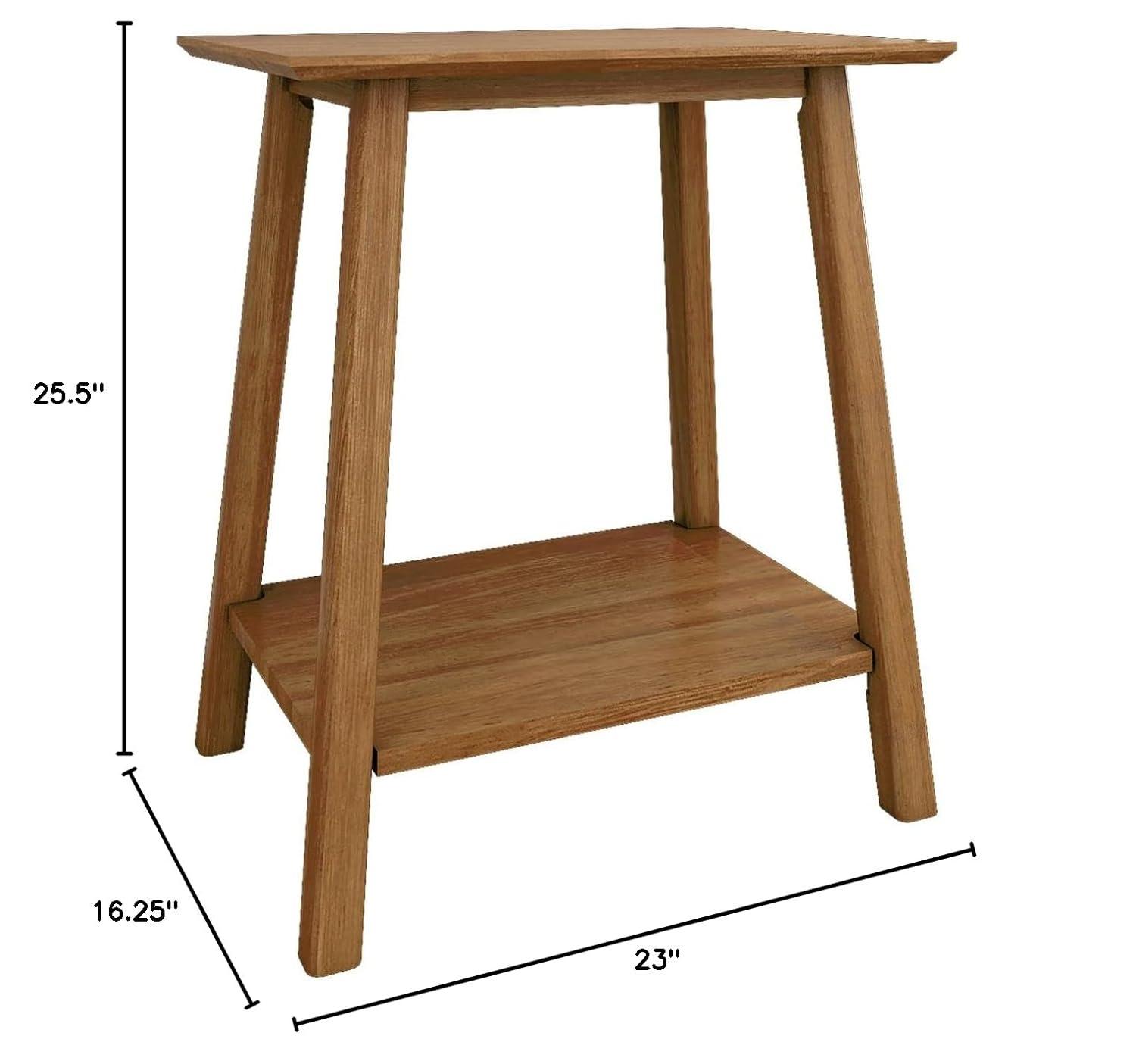 Plank+Beam Nightstand, Solid Wood Mid-Century Modern Bedside Table for Bedroom