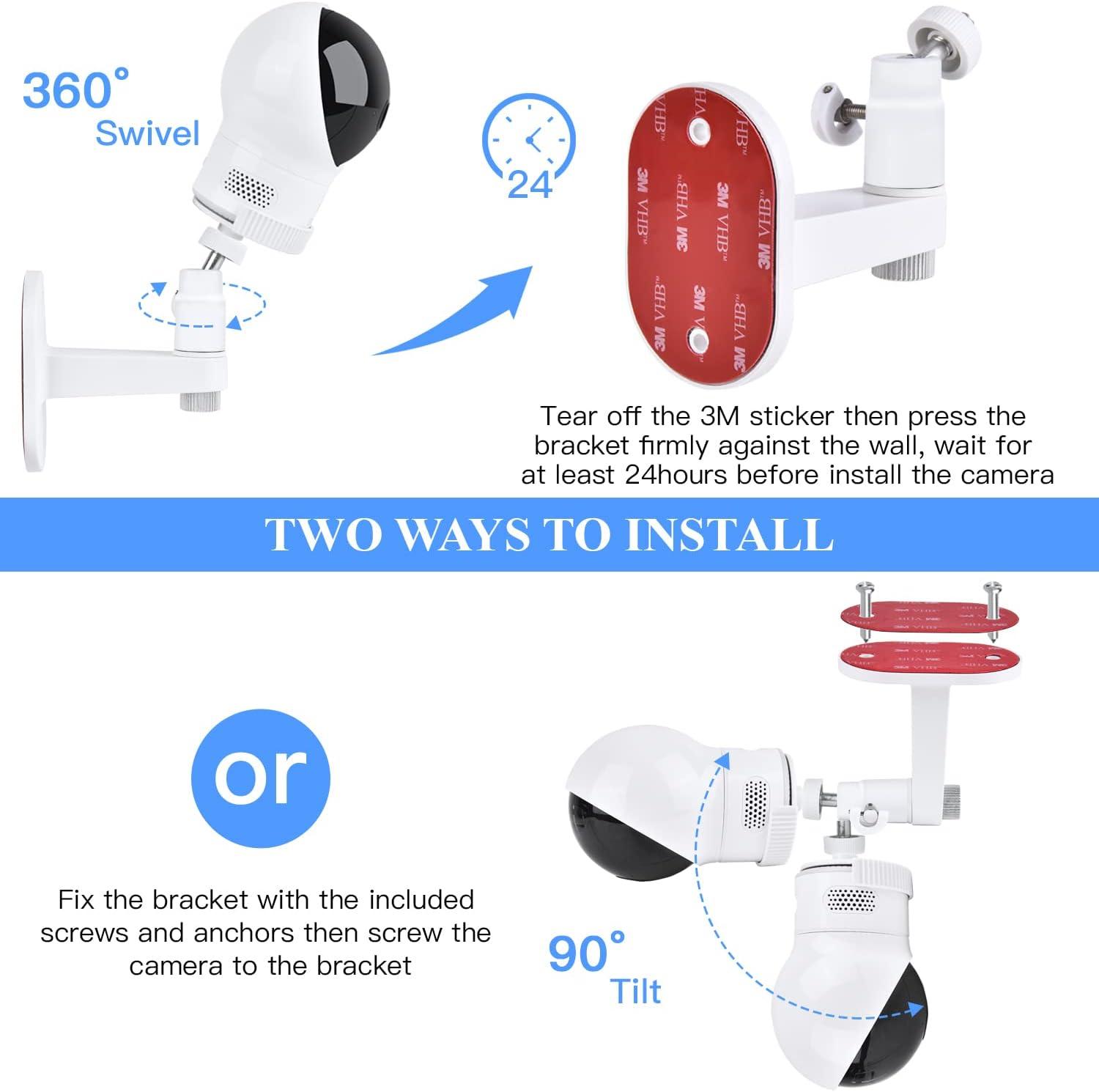 White Adjustable Baby Monitor Wall Mount for Eufy Spaceview