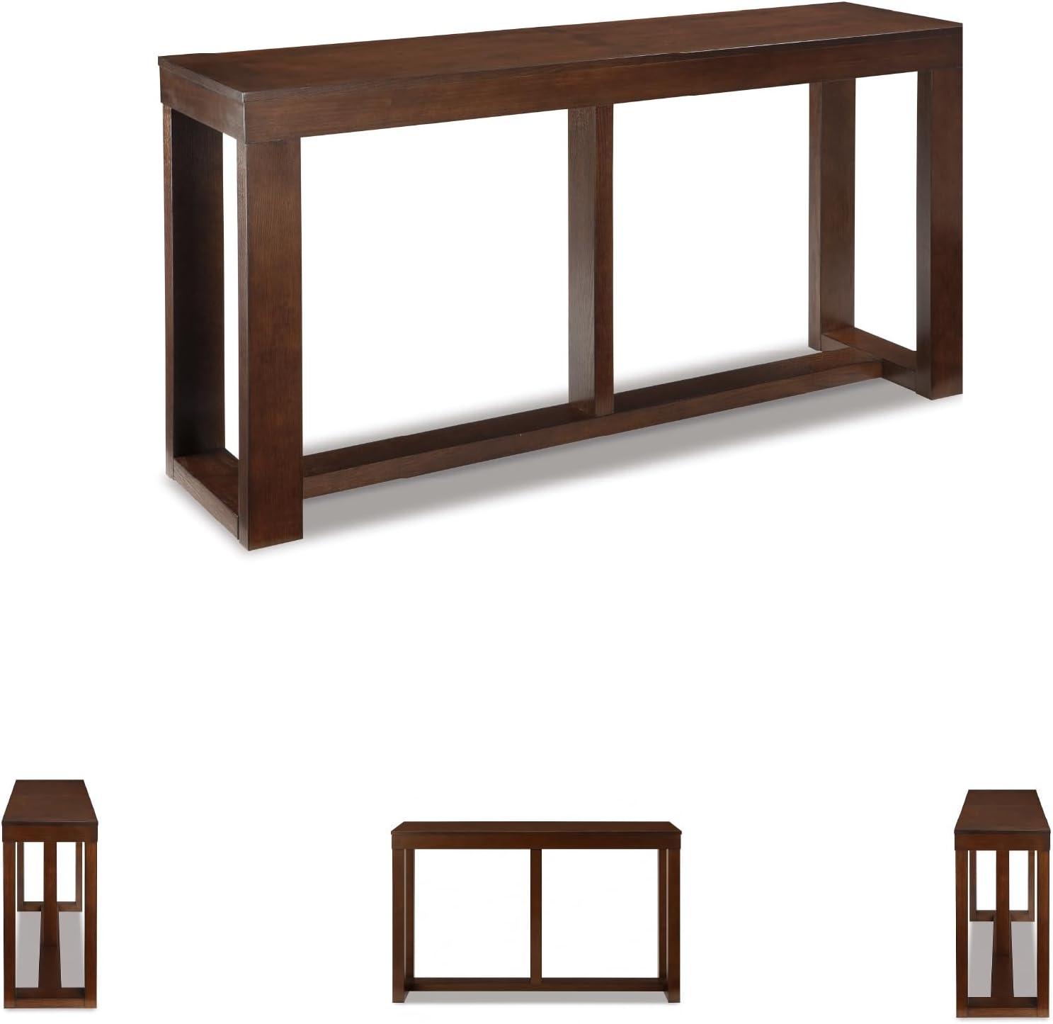 Signature Design by Ashley Contemporary Watson Sofa/Console Table  Dark Brown