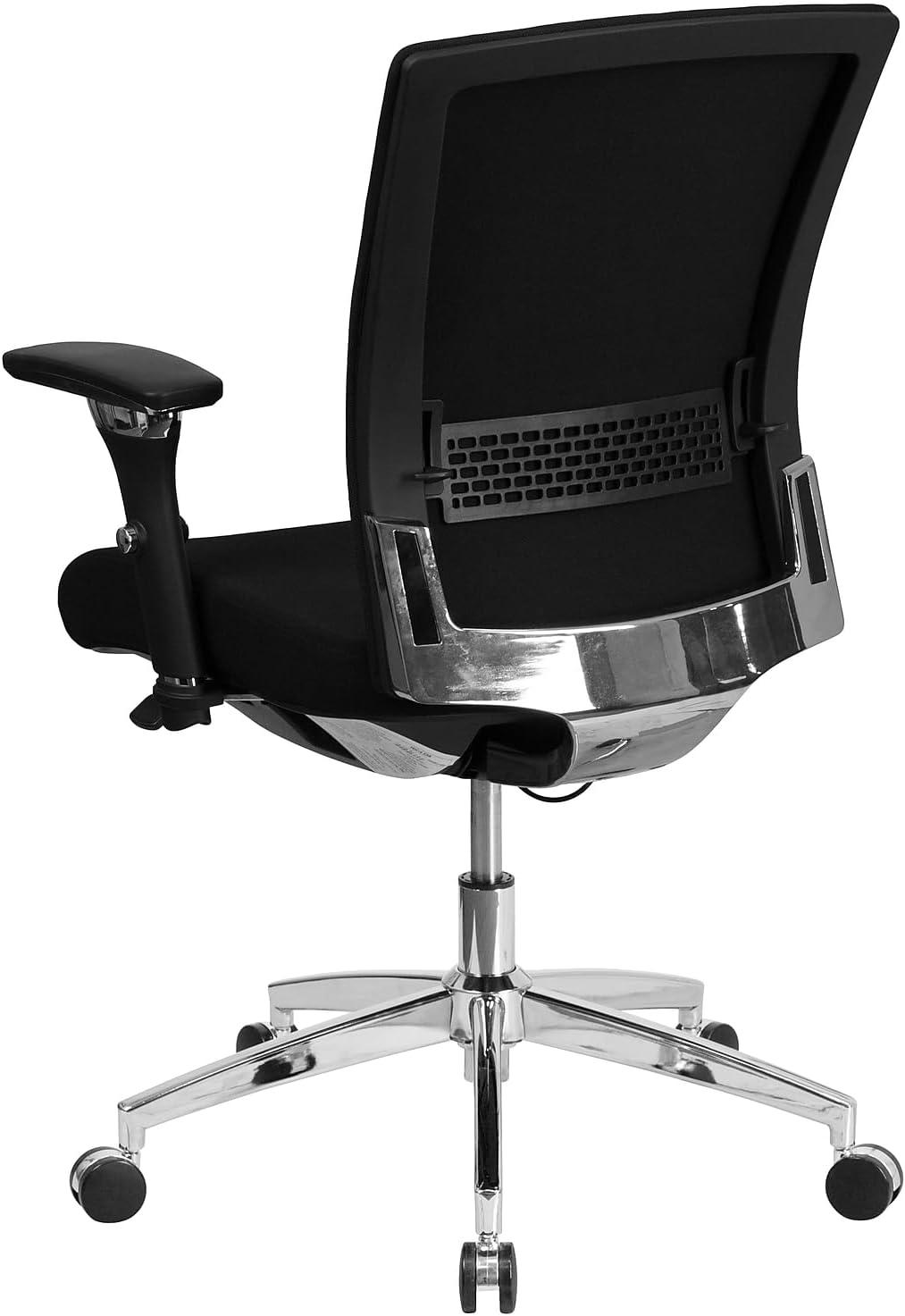 Black Mesh and Fabric Adjustable Executive Swivel Chair