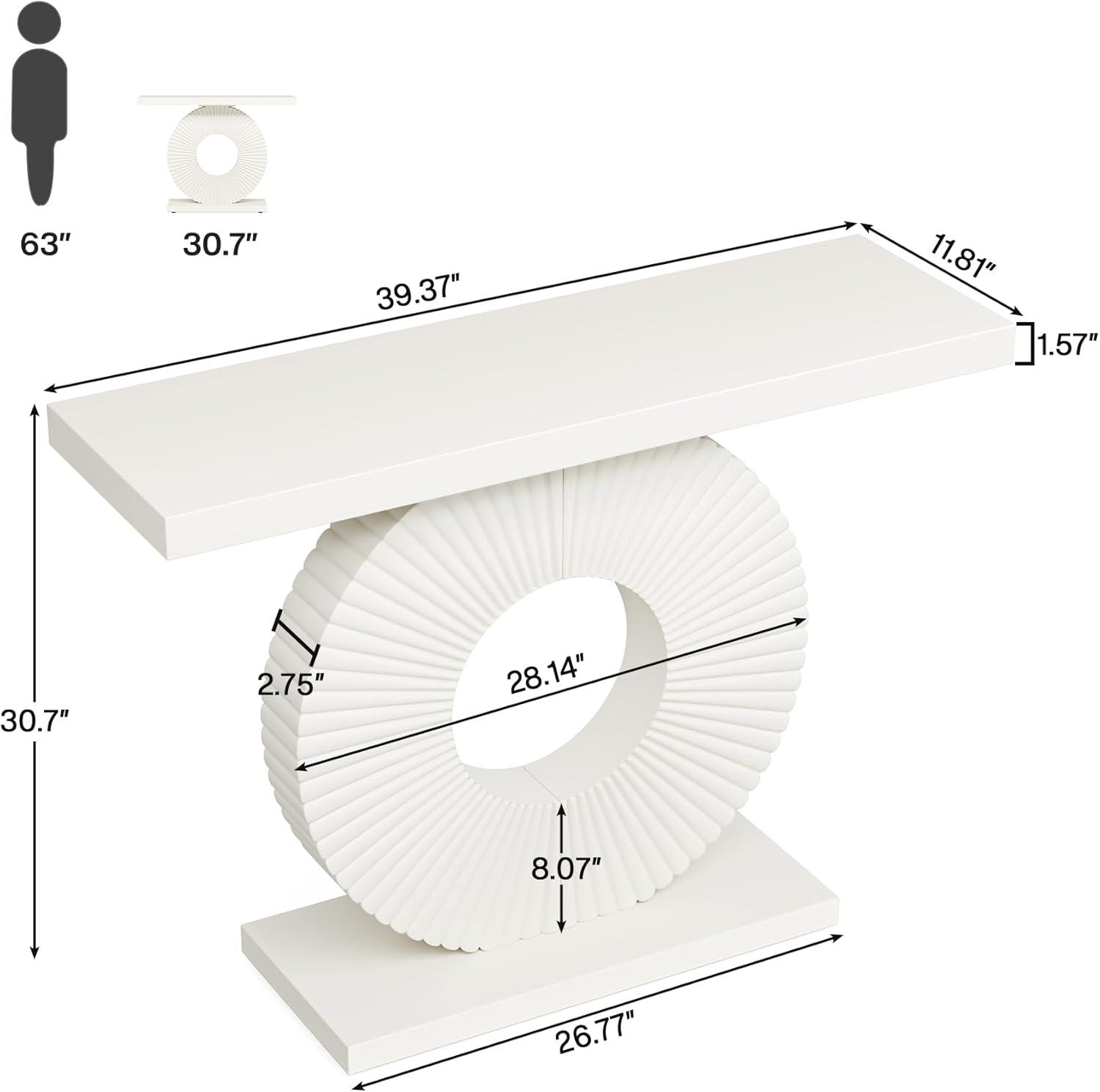 Hommoo 40 inch Console Table with Geometric Base