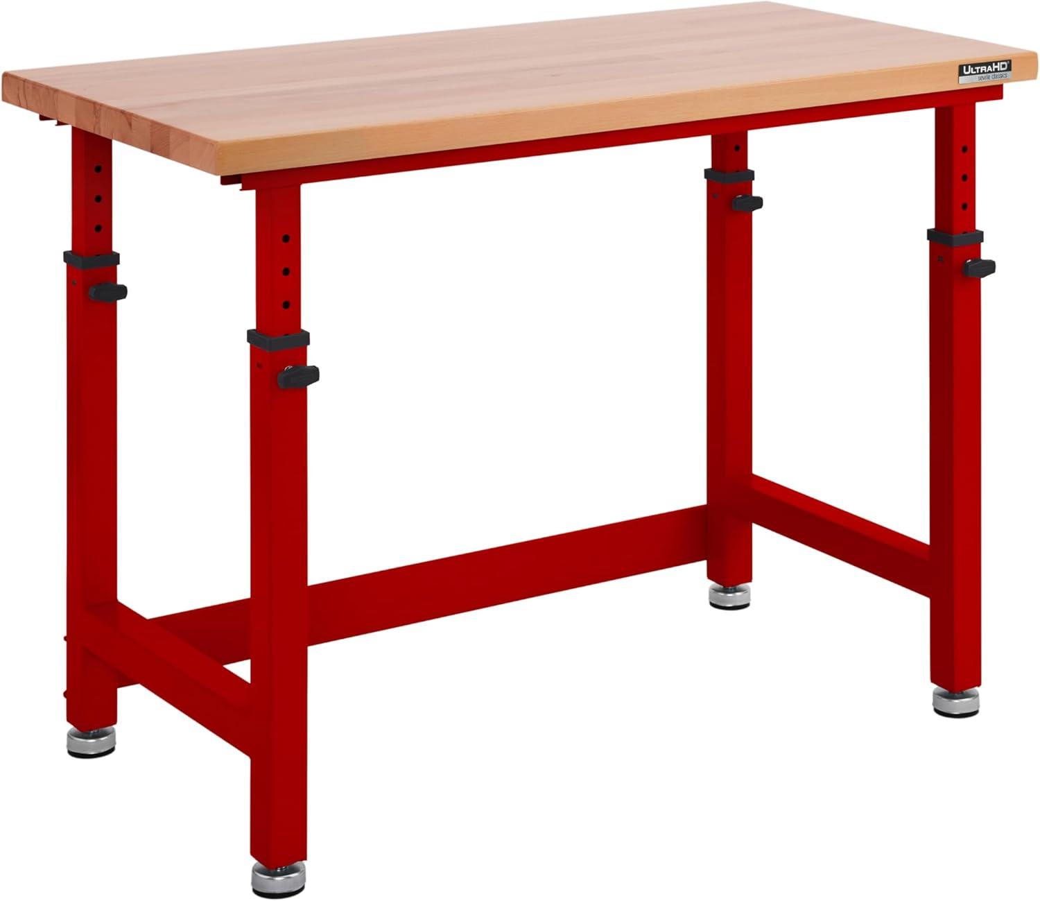 Seville Classics UltraHD Adjustable Height Workbench, 48" W x 24" D x 28.5" - 42" H