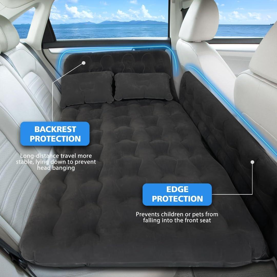 Black Inflatable Car Camping Air Mattress with Pump