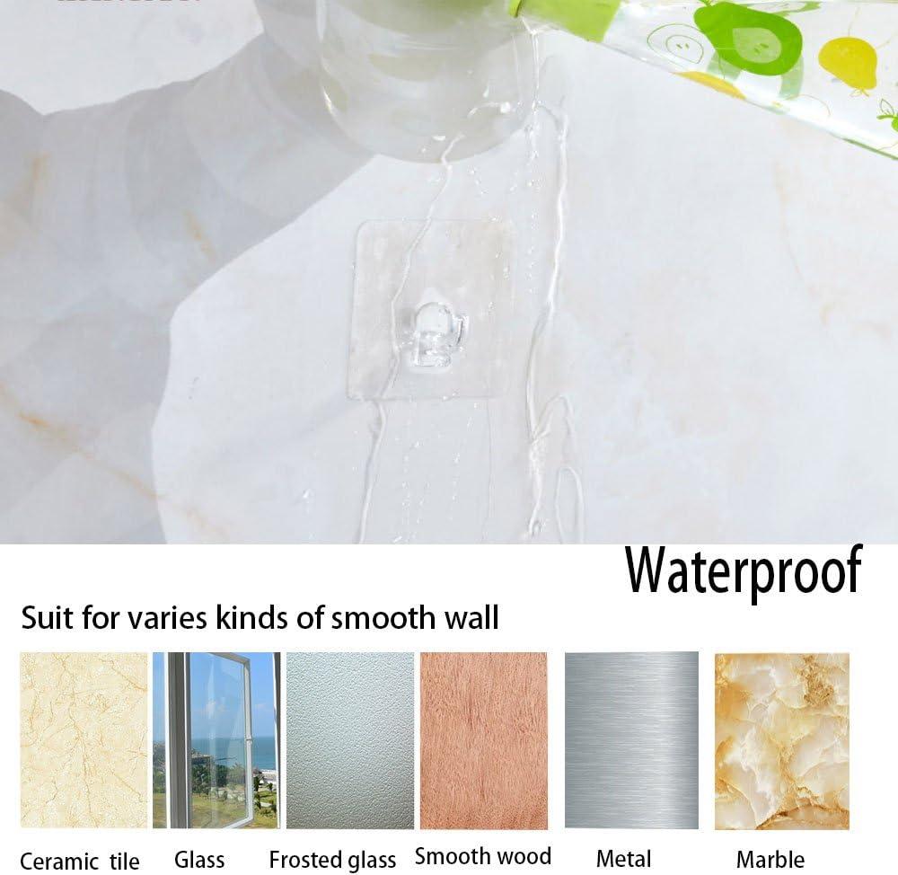 XZZ 8PCS Clear Adhesive Sticky Wall Hooks,No Drilling Strong Waterproof Sticker Hanger for Kitchen, Shower and Bathroom 20kg/44lb. (Max Loading)