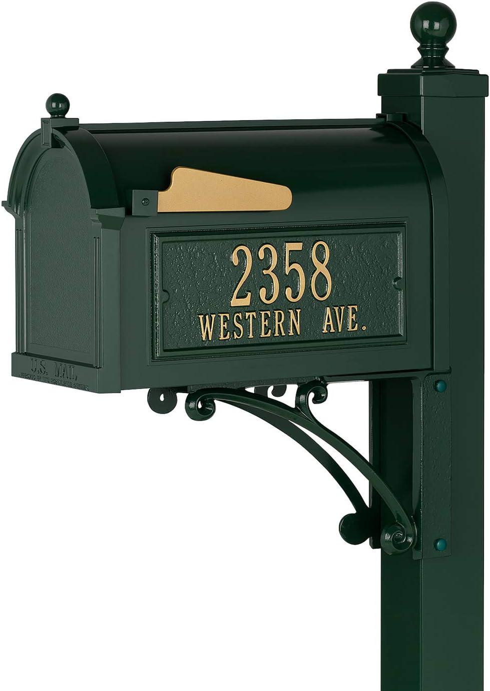 Whitehall Products Green Deluxe Mailbox Package, 16538