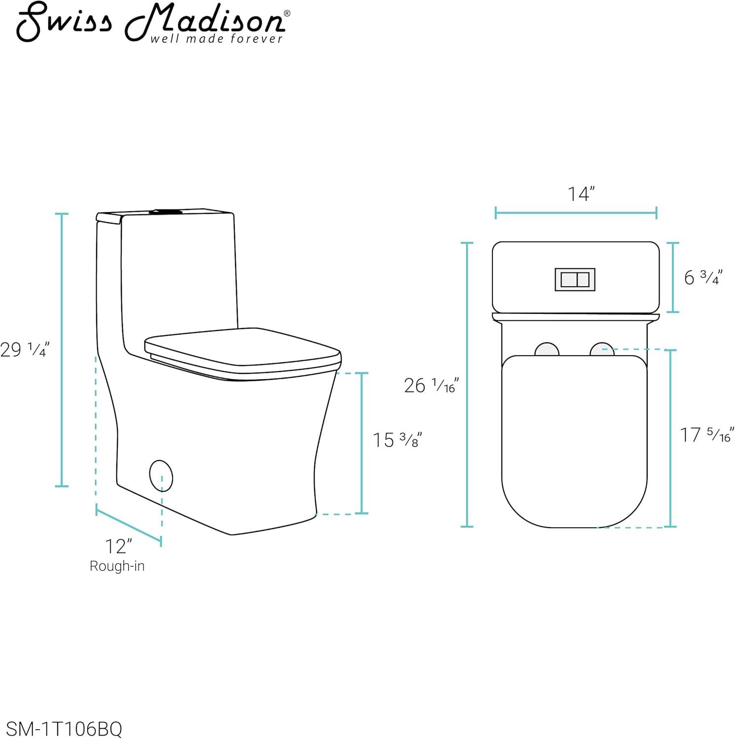 Concorde One-Piece Square Toilet Dual-Flush 1.1/1.6 gpf