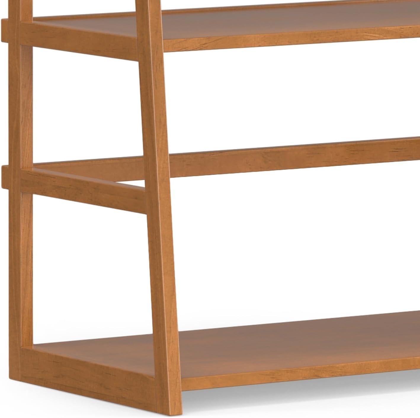 Acadian Solid Wood 63'' Ladder Shelf in Light Golden Brown