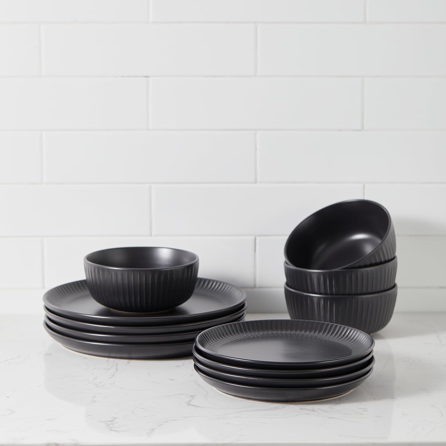 Stone Lain Logan 12-Piece Dinnerware Set Stoneware, Service for 4