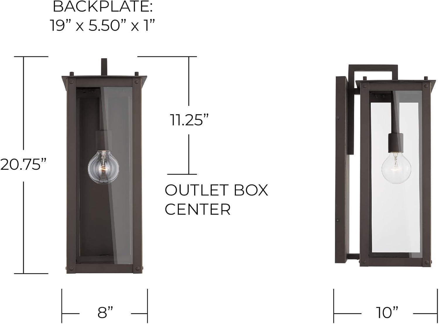 Capital Lighting 934612OZ Hunt 1 Light Outdoor Wall Light, Oiled Bronze
