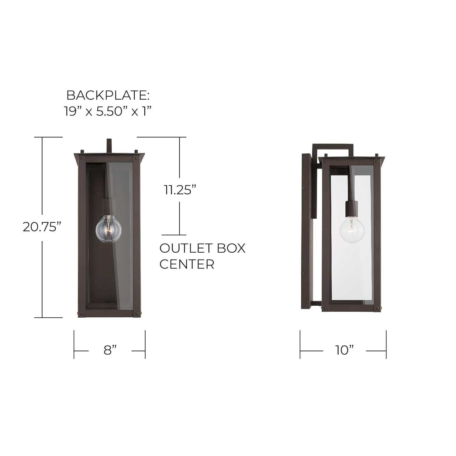Capital Lighting 934612OZ Hunt 1 Light Outdoor Wall Light, Oiled Bronze