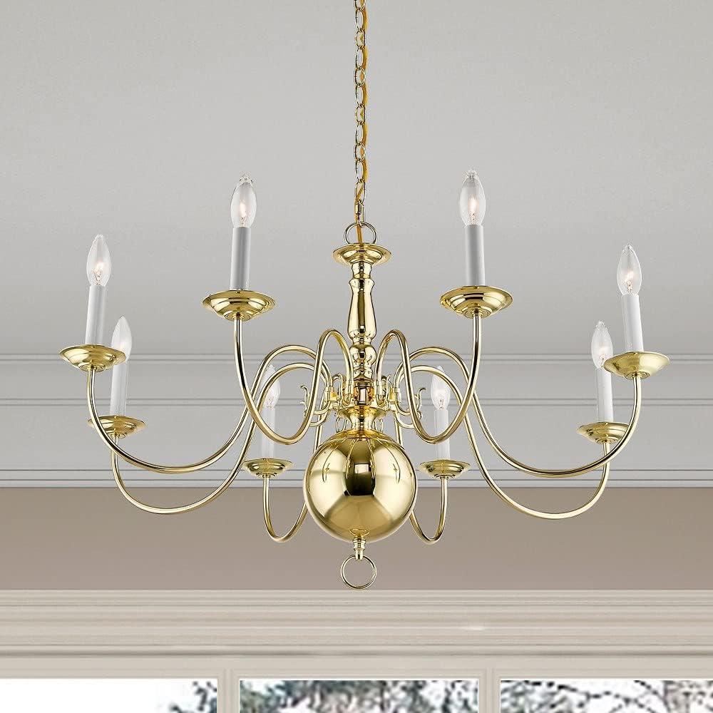 Bronze 8-Light Candelabra Chandelier with Steel Finish