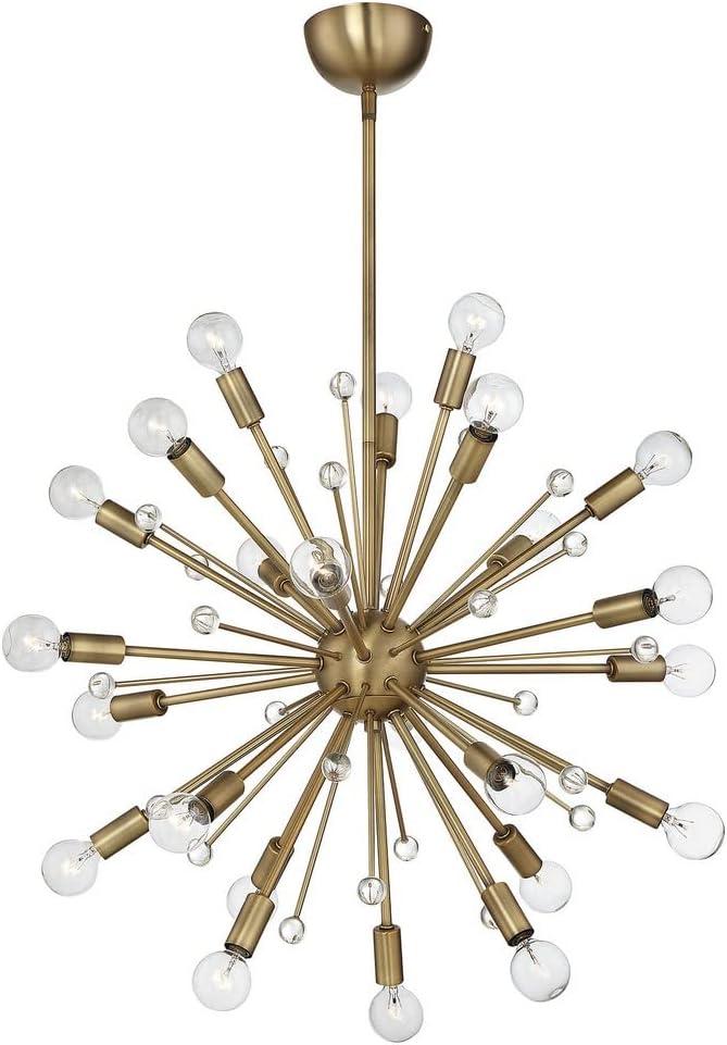 24 Light Metal Dimmable Sputnik Chandelier