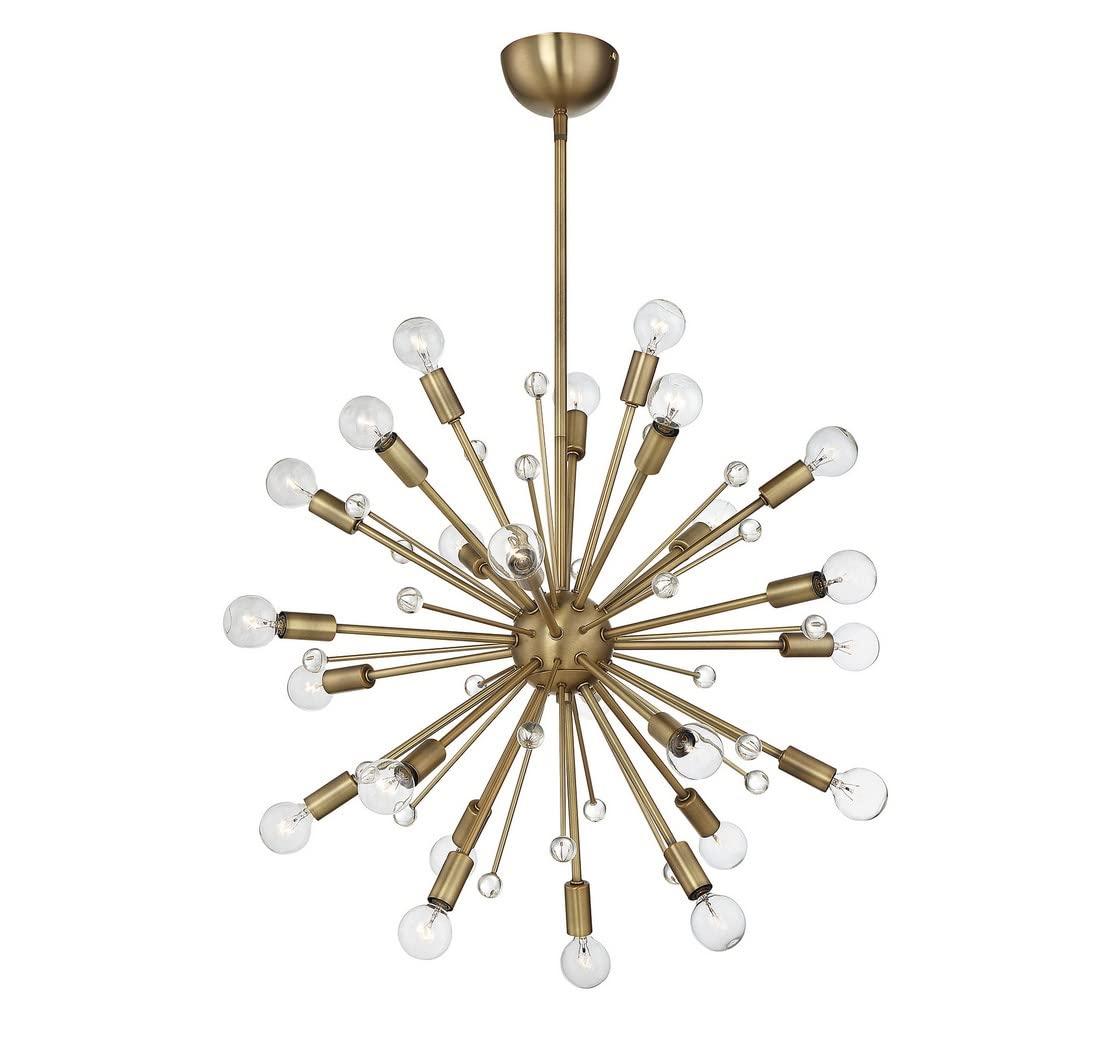 24 Light Metal Dimmable Sputnik Chandelier
